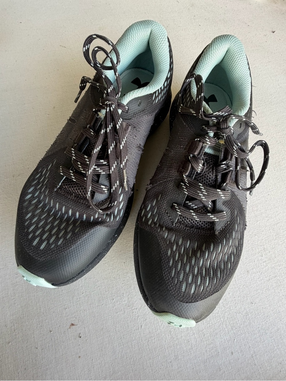 Under Armour Black and Mint Women's Running Sneakers